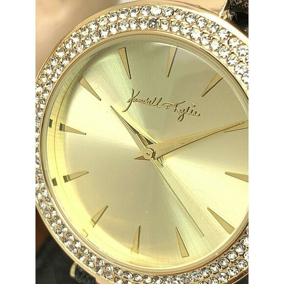Kendall + Kylie Women's Watch Gold Tone Leopard Printed Leather Quartz Crystals - Picture 1 of 12